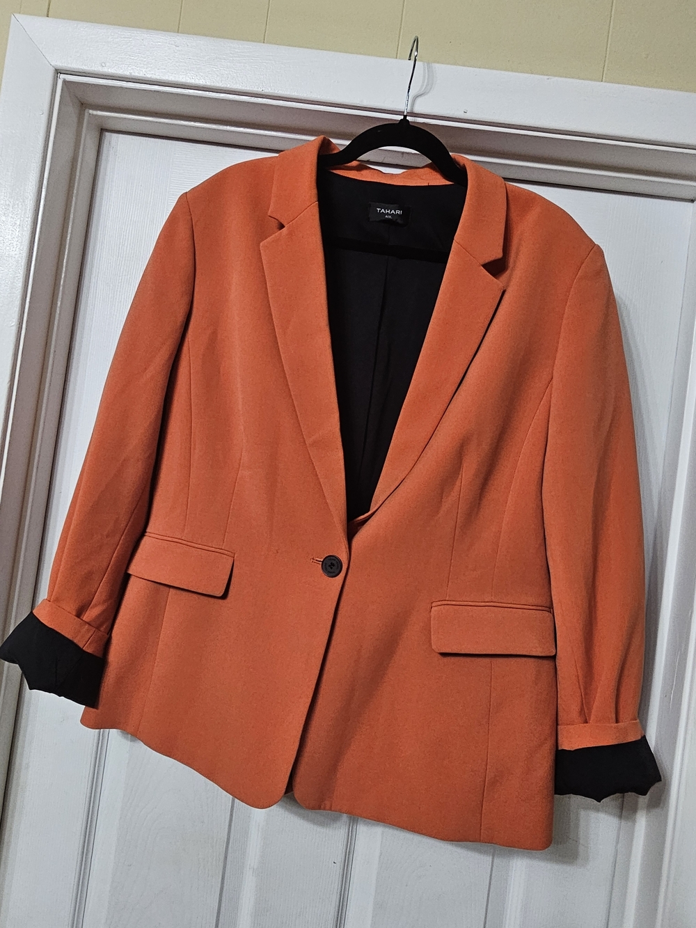 Tahari Orange Single-Button Blazer